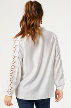 Load image into Gallery viewer, Kiana Top with Crochet Detail - White S/M, L/XL, XXL