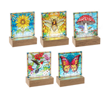Load image into Gallery viewer, Light Up Stained Glass Nature Decor