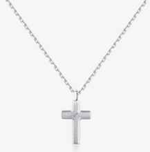 Load image into Gallery viewer, Men's Stainless Steel Cross Pendant Necklace by Brosway