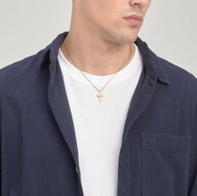 Load image into Gallery viewer, Men's Stainless Steel Gold Cross Pendant Necklace by Brosway