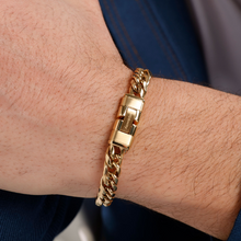 Load image into Gallery viewer, Men's Stainless Steel Gold Groumette Chain Bracelet by Brosway
