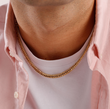 Load image into Gallery viewer, Men's Stainless Steel Gold Groumette Chain Necklace by Brosway