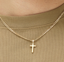 Load image into Gallery viewer, Men's Stainless Steel Gold Necklace with Cross Pendant by Brosway