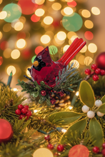 Load image into Gallery viewer, Mistletoe Cardinal Figurine