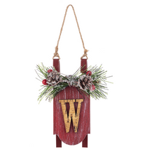 Load image into Gallery viewer, Initial Monogram Sled Ornaments