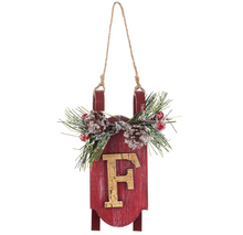 Load image into Gallery viewer, Initial Monogram Sled Ornaments