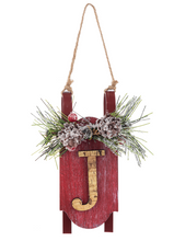 Load image into Gallery viewer, Initial Monogram Sled Ornaments
