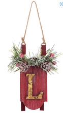 Load image into Gallery viewer, Initial Monogram Sled Ornaments