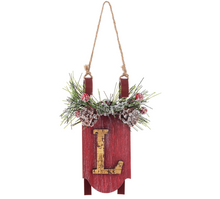 Load image into Gallery viewer, Initial Monogram Sled Ornaments