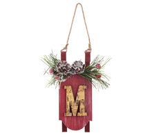 Load image into Gallery viewer, Initial Monogram Sled Ornaments