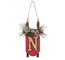 Load image into Gallery viewer, Initial Monogram Sled Ornaments