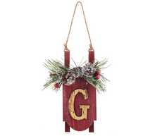 Load image into Gallery viewer, Initial Monogram Sled Ornaments