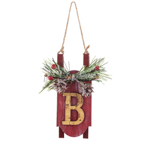 Load image into Gallery viewer, Initial Monogram Sled Ornaments
