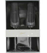 Load image into Gallery viewer, Mr & Mrs Crystal Toasting Glasses - Gift Boxed