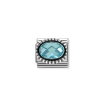 Load image into Gallery viewer, Nomination Composable Link Oval Light Blue Faceted Stones