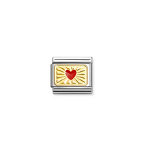 Load image into Gallery viewer, Nomination Composable Link Red Heart with Gold Etched Detail