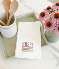 Load image into Gallery viewer, Nurse Stripes Words Tea Towel