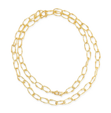 Load image into Gallery viewer, Gold Oval Chain Necklace 36" Long