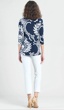 Load image into Gallery viewer, Paisley Print Soft Tunic Navy/White - Made in the USA