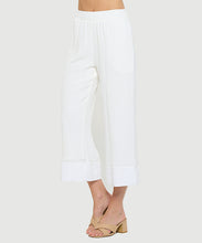 Load image into Gallery viewer, Palazzo Gauze Pants with Elastic and Small Slits - White
