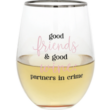 Load image into Gallery viewer, Partner in Crime Gift Boxed Stemless Wine Glass