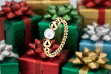 Load image into Gallery viewer, Perfect Stainless Steel Gold Beaded Pearl Ring by Brosway