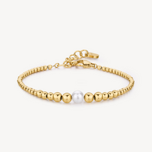 Load image into Gallery viewer, Perfect Stainless Steel Gold Pearl Bead Bracelet by Brosway