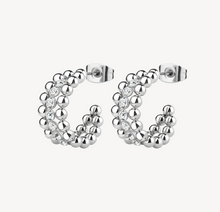 Load image into Gallery viewer, Perfect Stainless Steel Silver Crystal Huggie Earrings by Brosway
