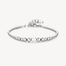 Load image into Gallery viewer, Perfect Stainless Steel Silver Pearl Bead Bracelet by Brosway