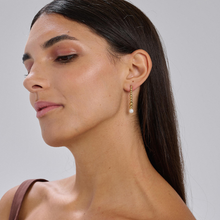 Load image into Gallery viewer, Perfect Stainless Steel Gold Bead Pearl Drop Earrings by Brosway
