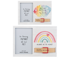 Load image into Gallery viewer, Pet Remembrance Frame with Collar Slot - Paw Prints or Rainbow Bridge