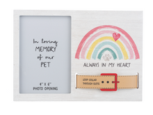 Load image into Gallery viewer, Pet Remembrance Frame with Collar Slot - Paw Prints or Rainbow Bridge