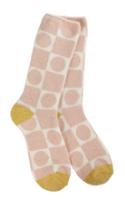 Load image into Gallery viewer, Cozy Cali Crew Socks - Geometrical Black and White or Blush Pink