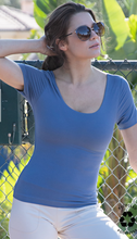 Load image into Gallery viewer, Buttery Soft Short Sleeve Top Paradise Blue