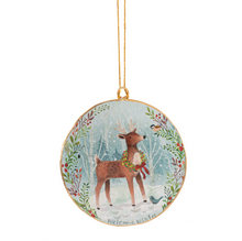 Load image into Gallery viewer, Holiday Metal Disc Ornaments