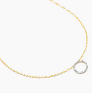 Standing O Diamond Necklace In Sterling Silver or Gold Plated Sterling Silver