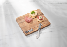 Load image into Gallery viewer, Silver Seahorse Rectangle Cutting Board and Spreader