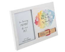 Load image into Gallery viewer, Pet Remembrance Frame with Collar Slot - Paw Prints or Rainbow Bridge