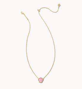 Kendra Scott Brynne Shell Pendant Necklace Gold Blush Mother of Pearl