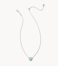 Load image into Gallery viewer, Kendra Scott Brynne Shell Pendant Necklace Rhodium Sea Green
