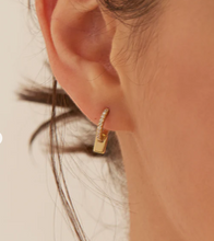 Load image into Gallery viewer, Glam Pendant Gold Huggie Hoops