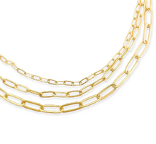 Load image into Gallery viewer, Gold Convertible Triple Layer Paperclip Necklace