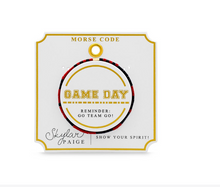 Load image into Gallery viewer, Game Day Deep Red & Black Morse Code Bracelet