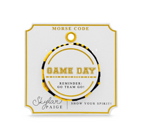 Load image into Gallery viewer, Game Day Yellow & Navy Morse Code Bracelet