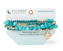 Load image into Gallery viewer, Aquamarine Wrap Bracelet -turquoise beads