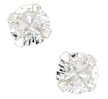 Load image into Gallery viewer, Thank You Sterling Silver 5mm Cubic Zirconium Earrings