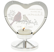 Load image into Gallery viewer, Heaven in Our Home 5" Glass Heart Tea Light