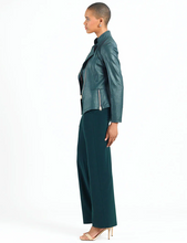 Load image into Gallery viewer, Hunter Green Liquid Leather Jacket by Clara Sunwoo