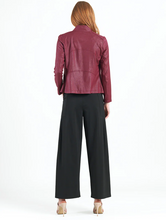 Load image into Gallery viewer, Merlot Liquid Leather Jacket by Clara Sunwoo