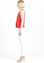 Load image into Gallery viewer, Coral V Neck Front Tie Top-50% off Final Sale